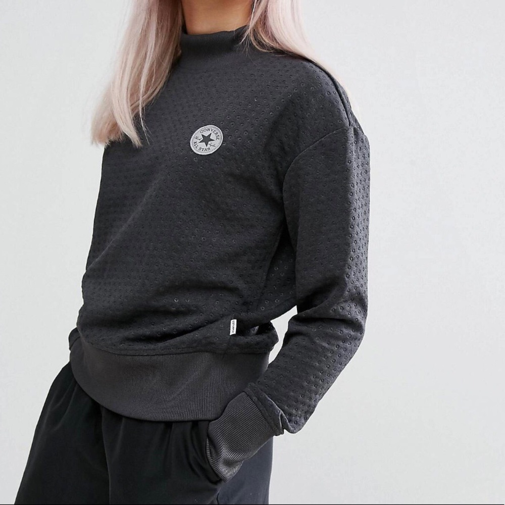 Converse high neck embossed sweatshirt